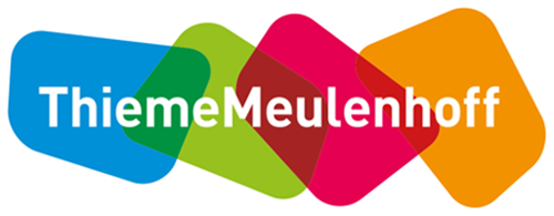 Logo van ThiemeMeulenhoff met kleurrijke overlappende vormen.